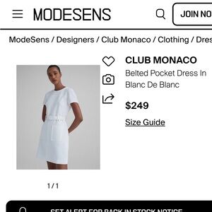 Club Monaco White Textured Mini Dress